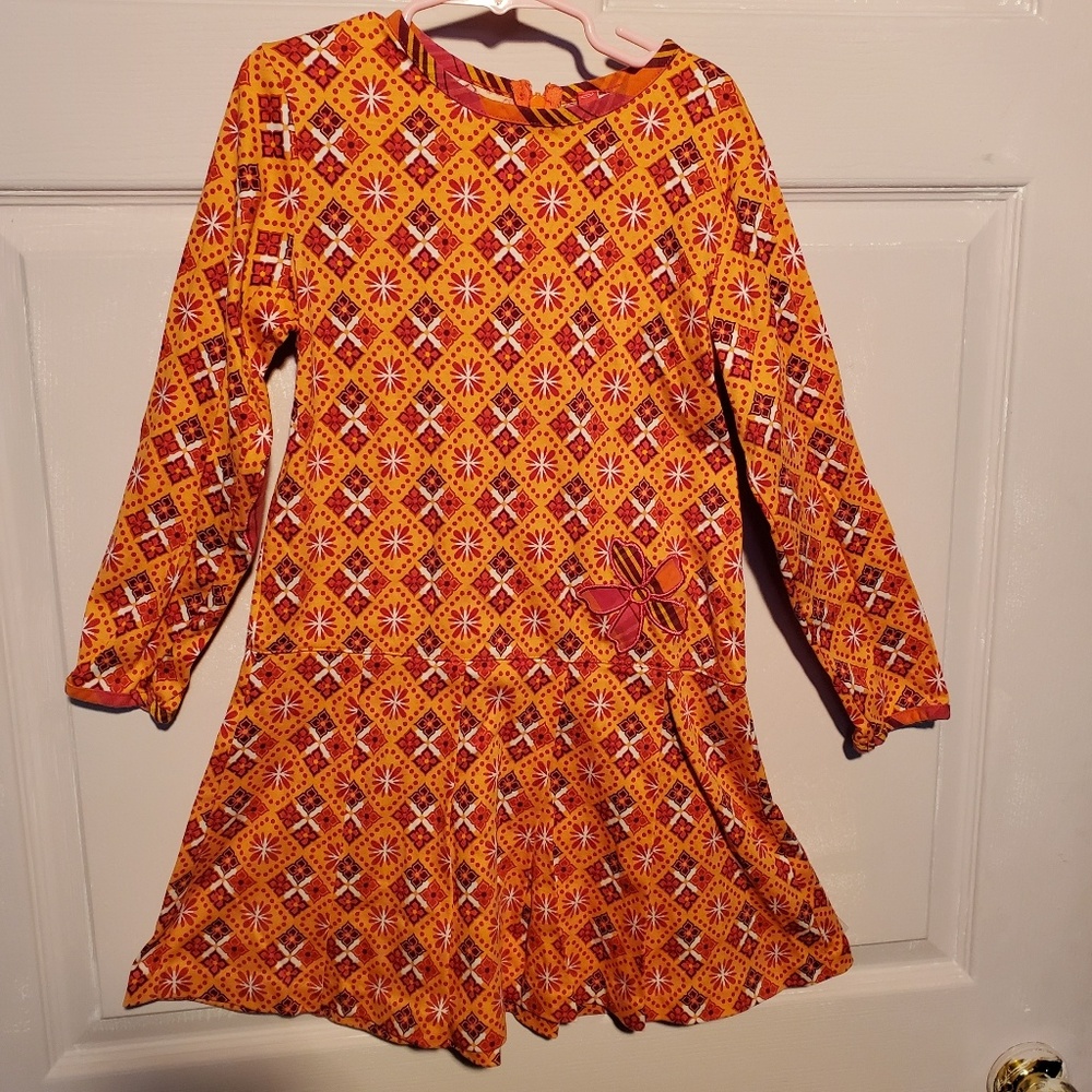 Hanna Andersson Retro Patterned Dress 120 6-7